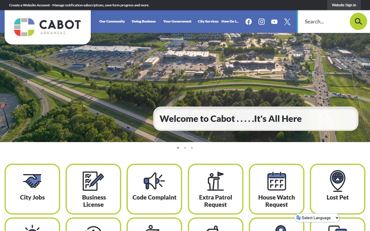 Cabot People Search via City of Cabot portal
