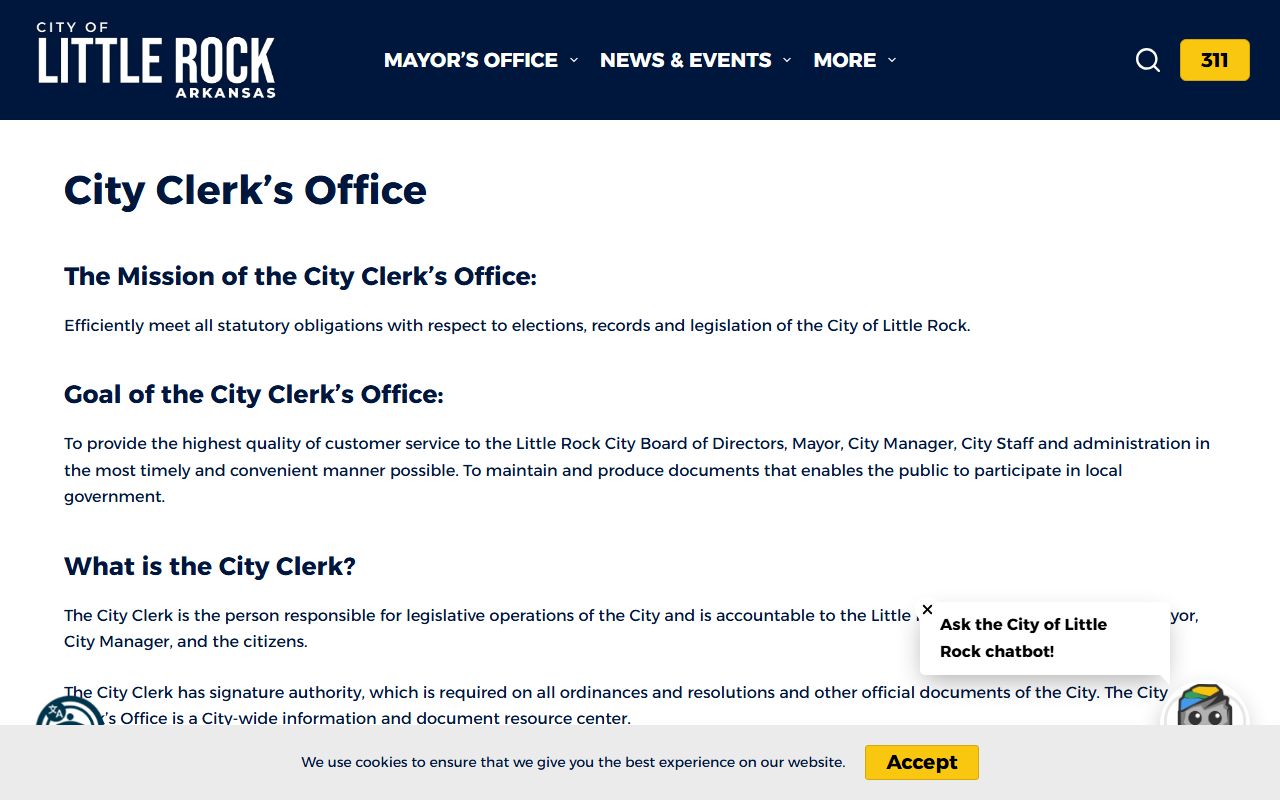 Little Rock People Search via City Clerk Office records portal
