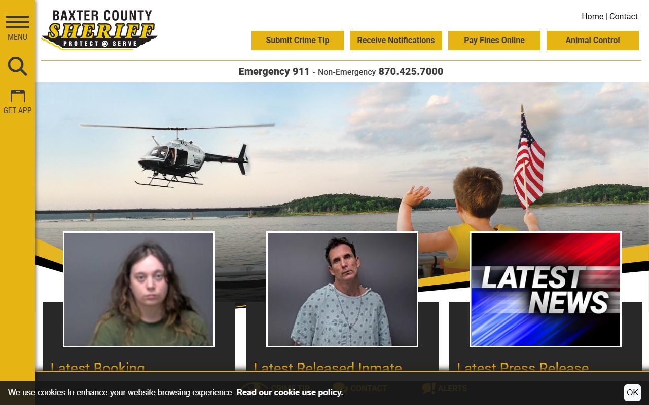 Baxter County People Search through Sheriff's Office homepage