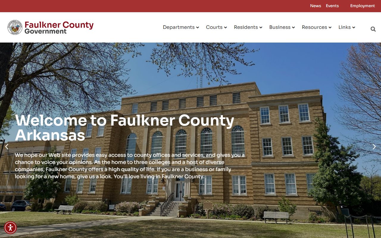 Faulkner County People Search via county government site