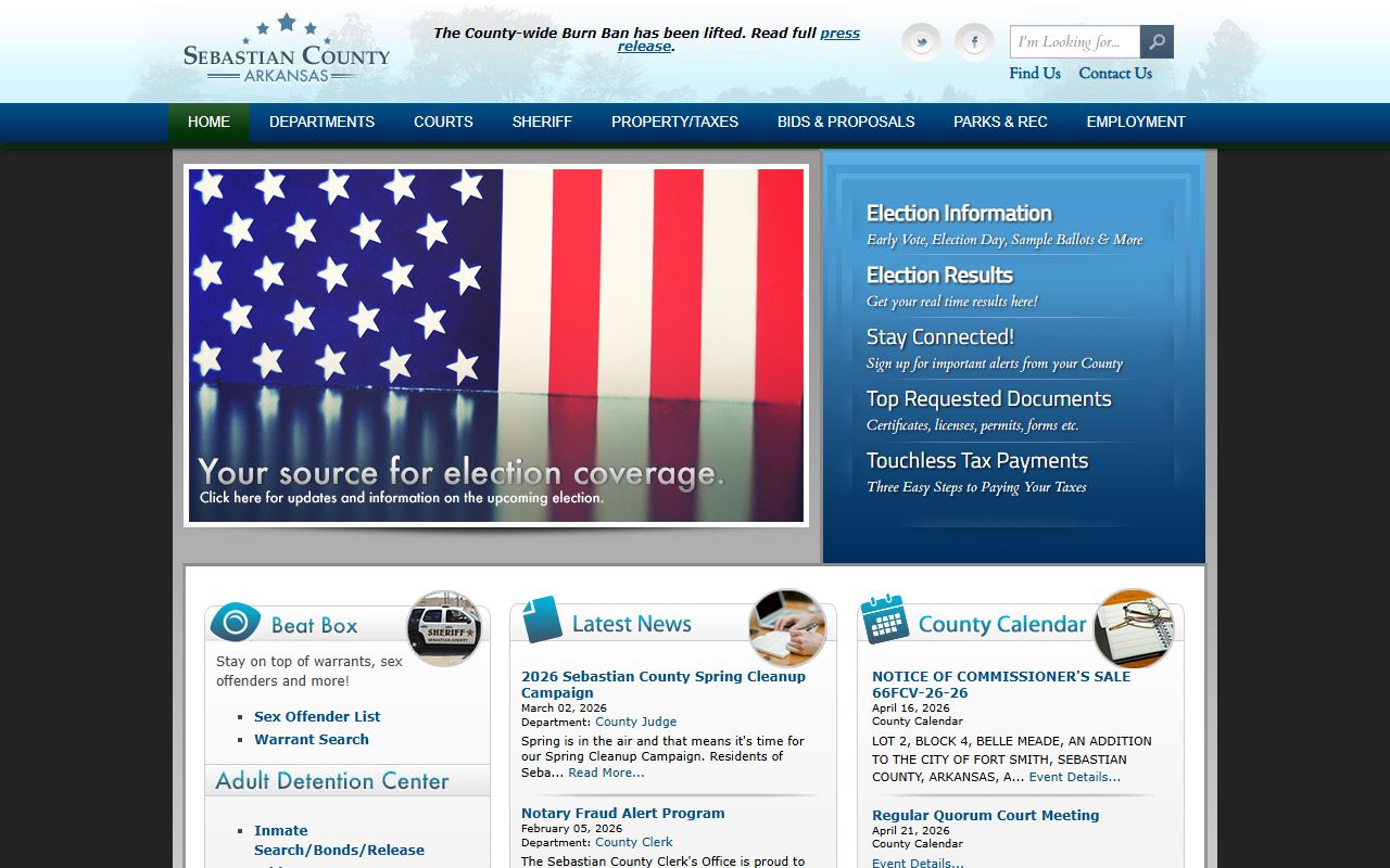 Sebastian County People Search via county government website