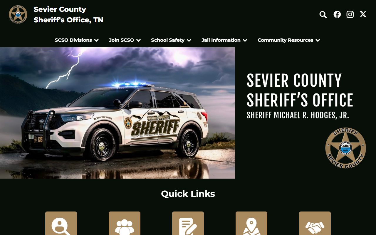 Sevier County People Search via county sheriff website